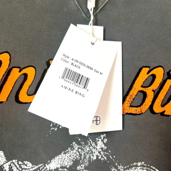 NWT Anine Bing Limited Edition Motorcycle Crew - Picture 2 of 2